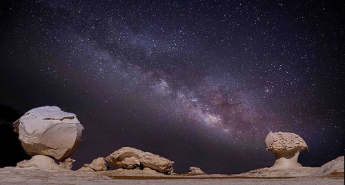 White desert star gazing